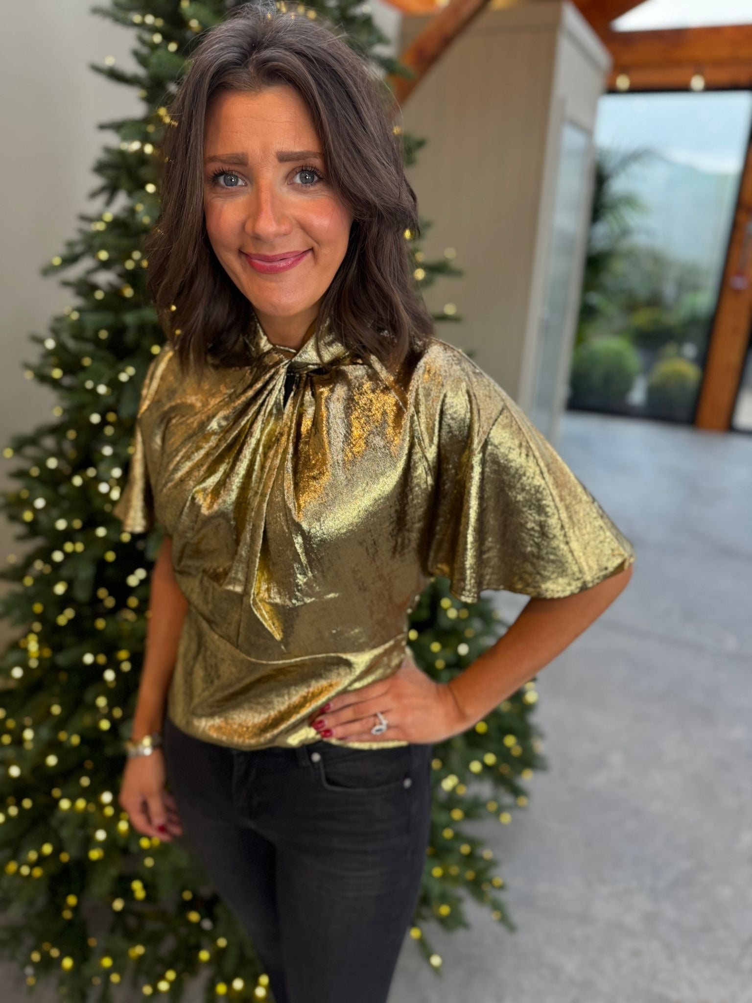 Soaked In Luxury- Mirmir Blouse- Golden Surface
