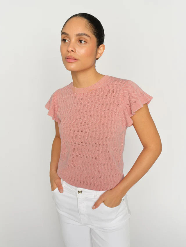 Mos Mosh - Ganna Pattern O-Neck Knit Top