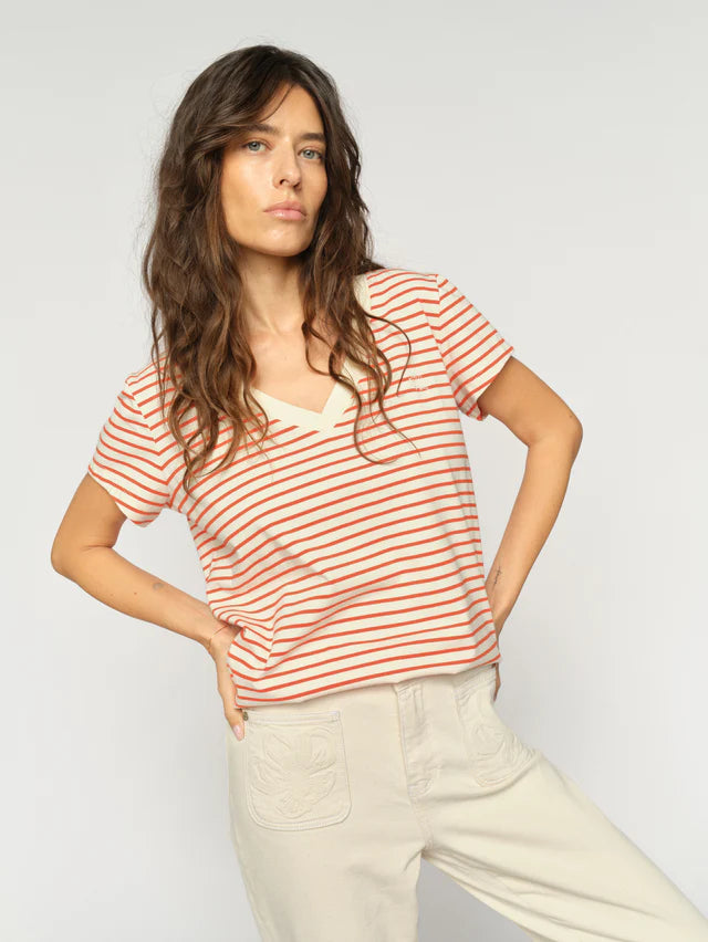 Mos Mosh Stripe Tee-  Spicy Orange