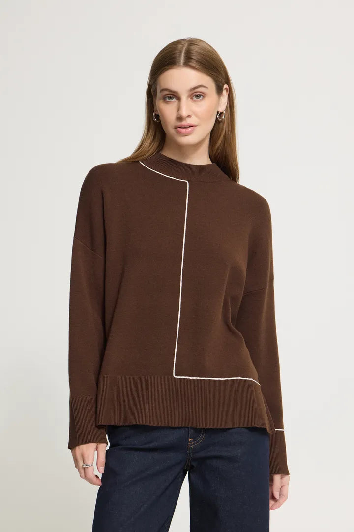 ICHI Ballia Long Sleeve Sweater