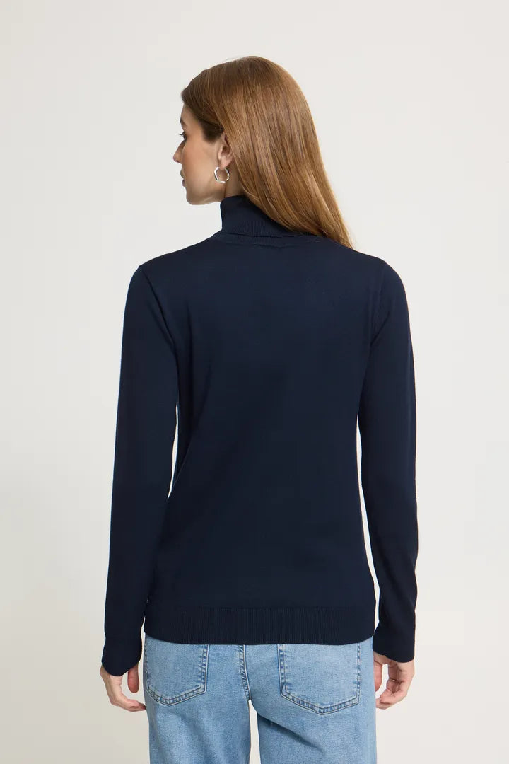 ICHI Lulus Roll Neck Long Sleeve T-Shirt