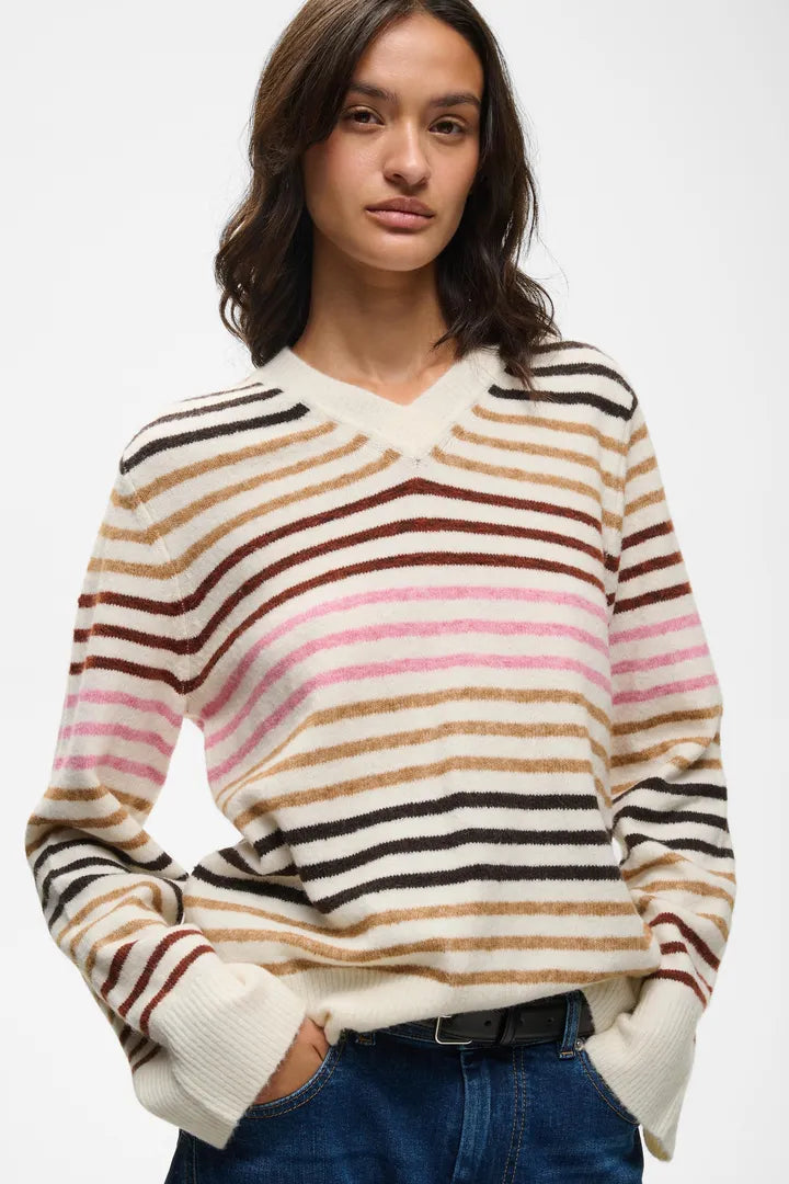 InWear Gun Stripe V-Neck Sweater