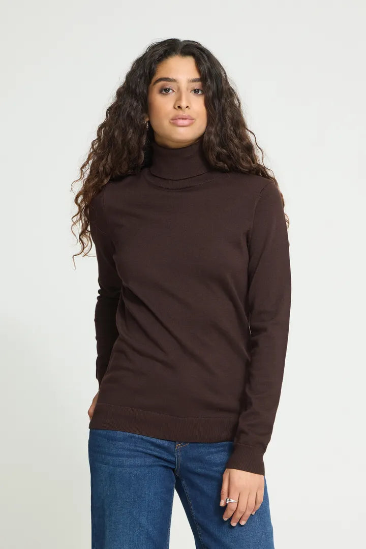 ICHI Lulus Roll Neck Long Sleeve T-Shirt