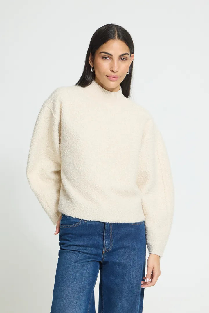 ICHI Curley Long Sleeve Jumper