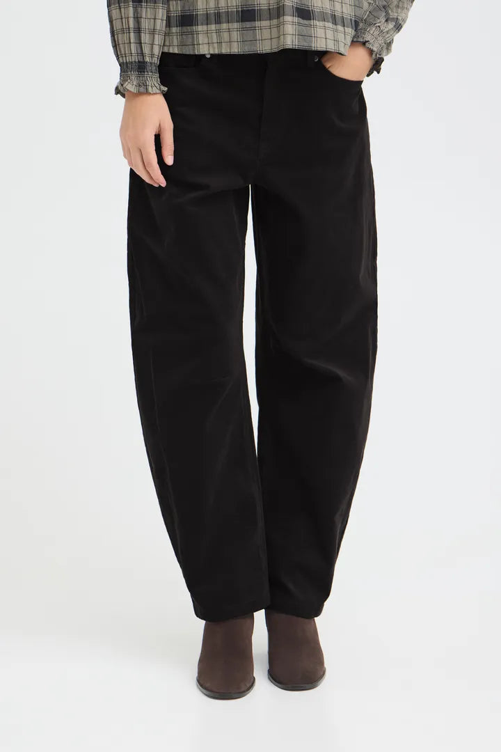 Pulz Sally High Waist Barrel Leg Trousers