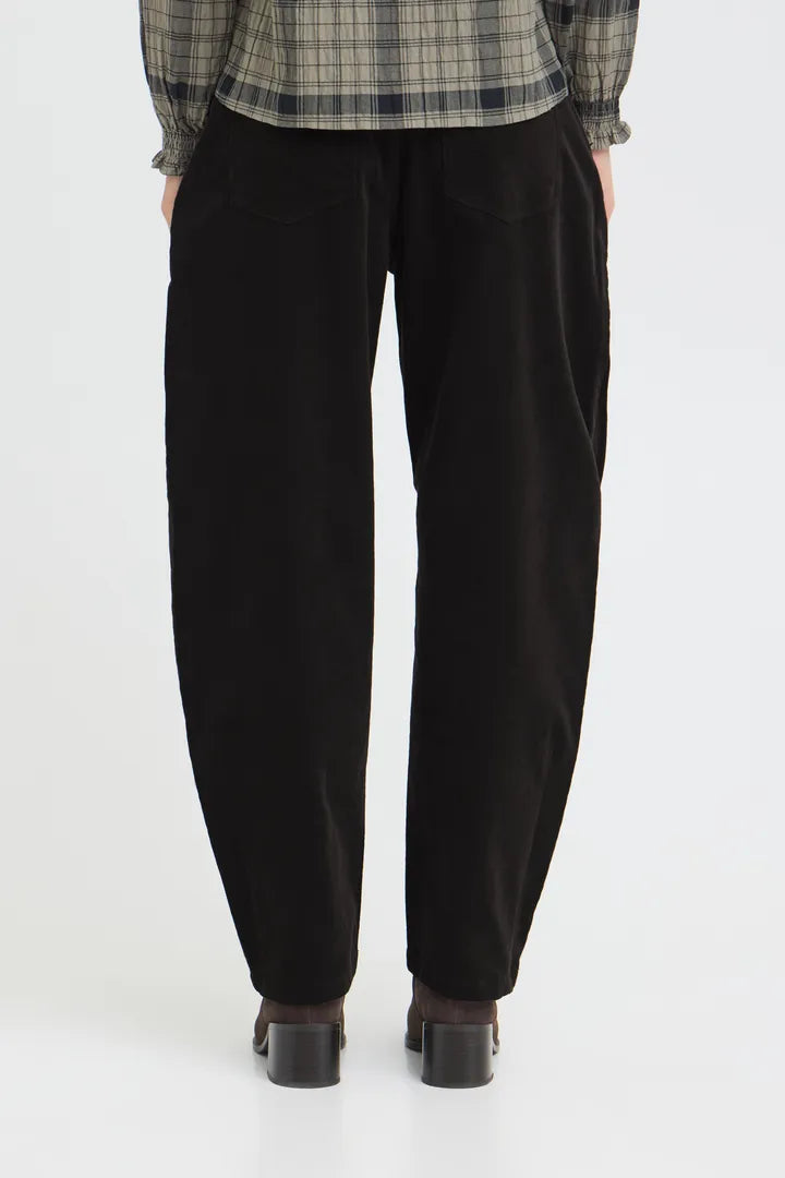 Pulz Sally High Waist Barrel Leg Trousers