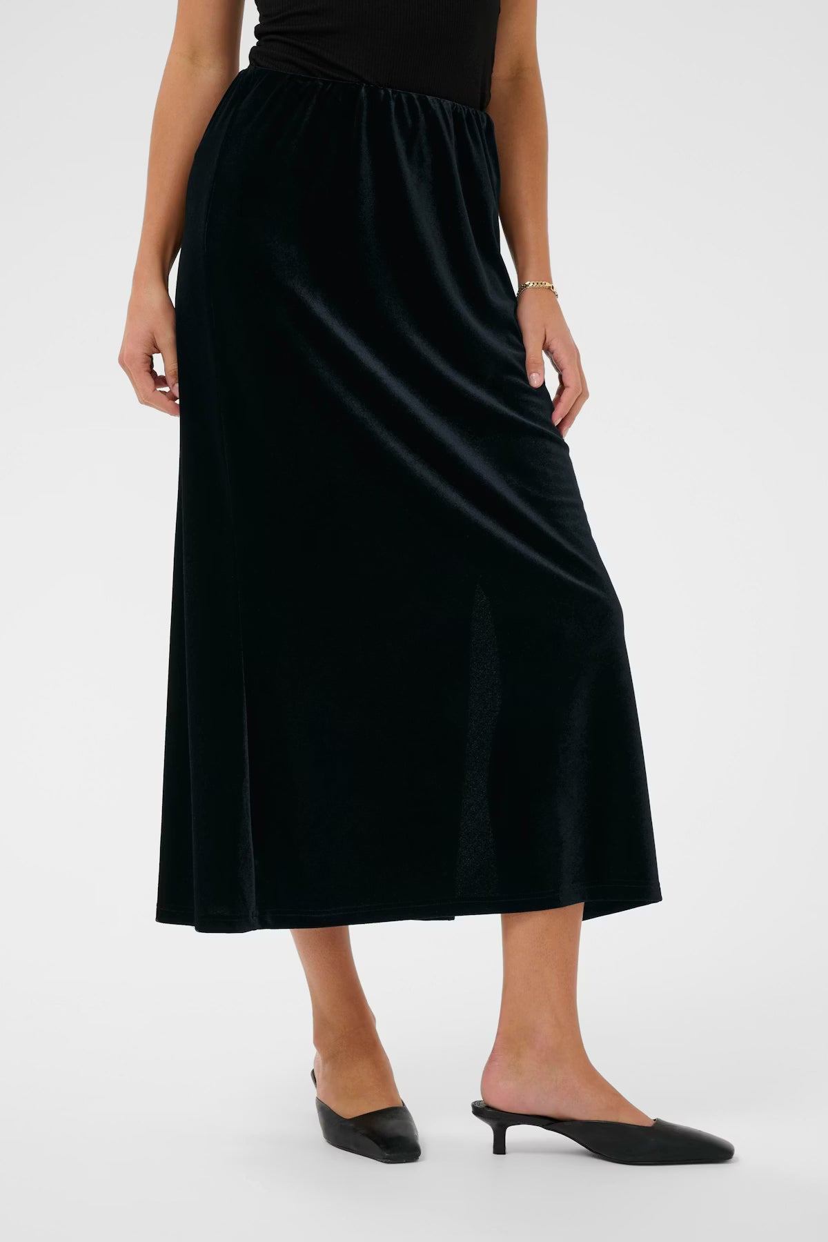 Kaffe Velvet Skirt Deep Black
