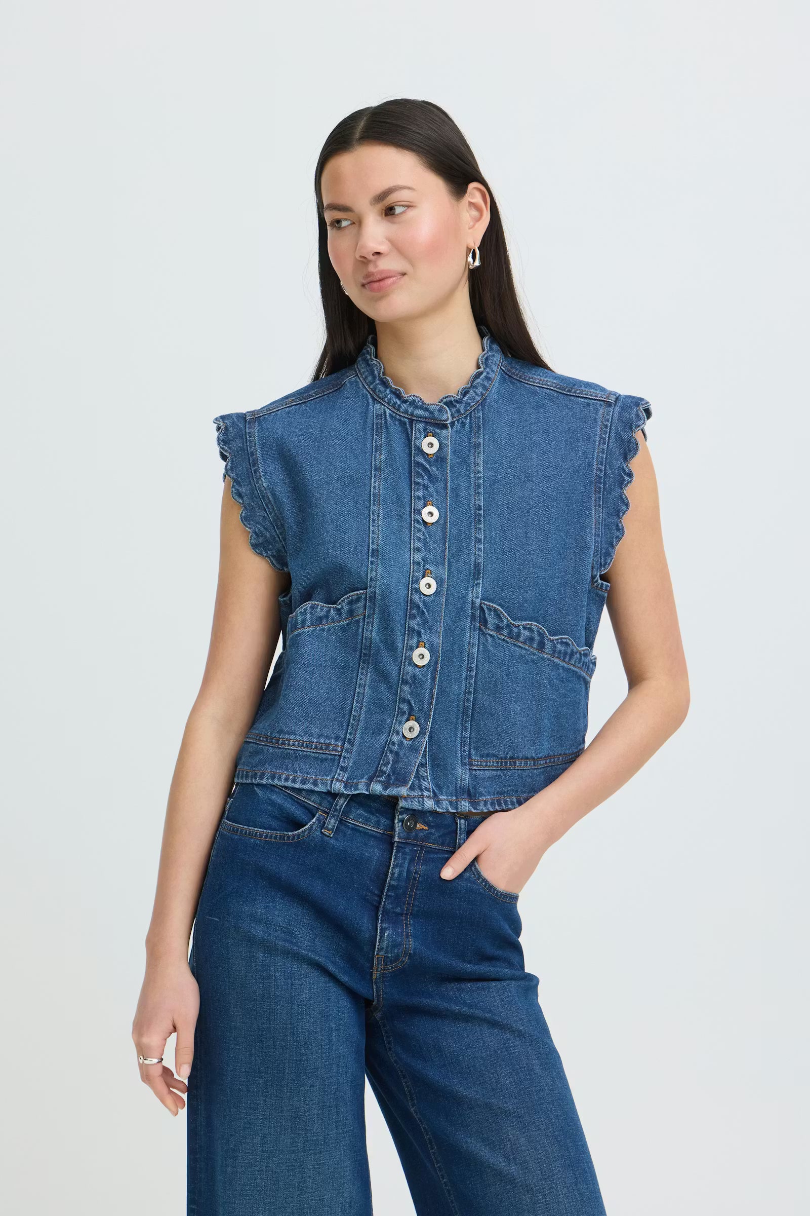 ICHI Paluo Denim Waistcoat