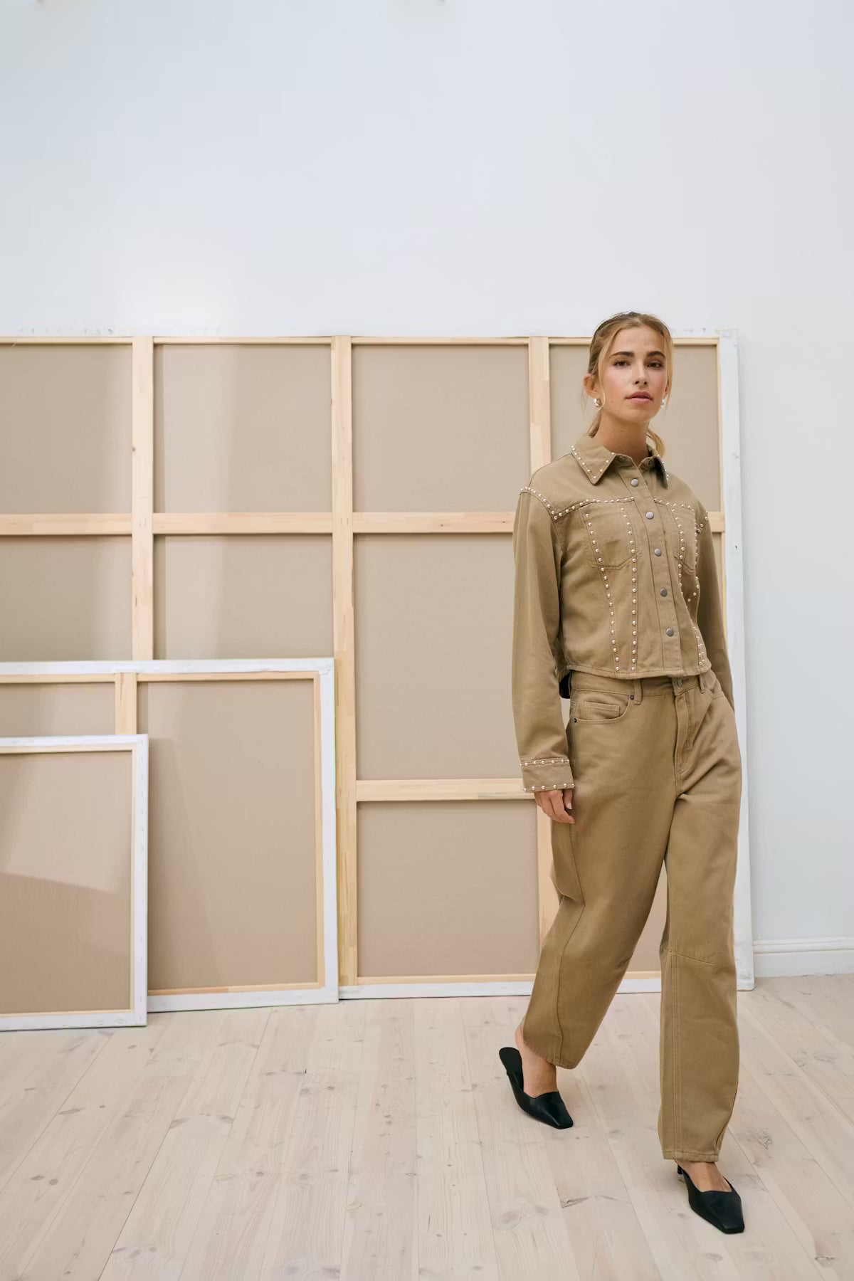 KAFFE Brynn Barrel Twill Pants