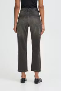 ICHI Twiggy Raven Cropped Straight Leg Jeans