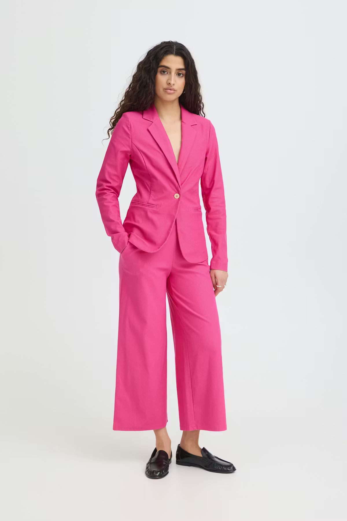 ICHI Kate Denim Trousers - Very Berry