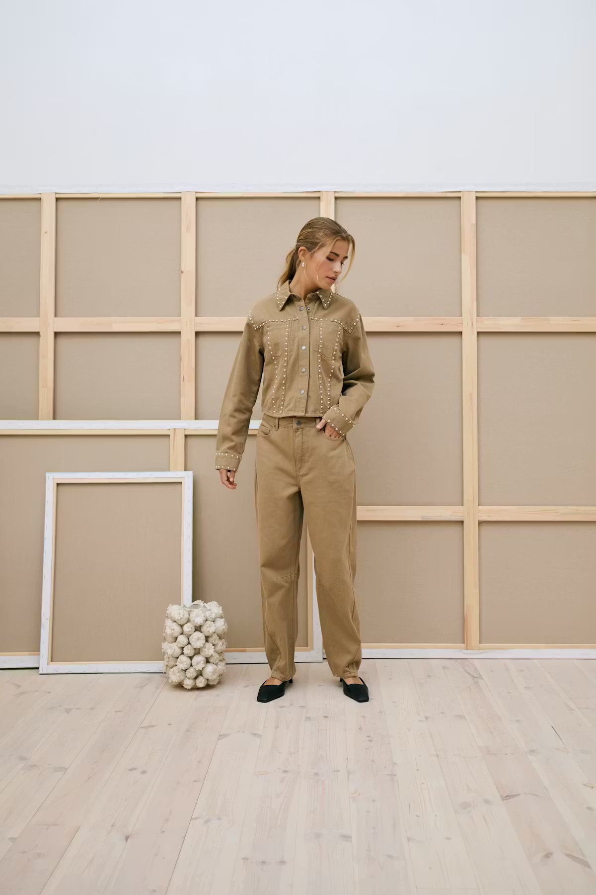 KAFFE Brynn Barrel Twill Pants