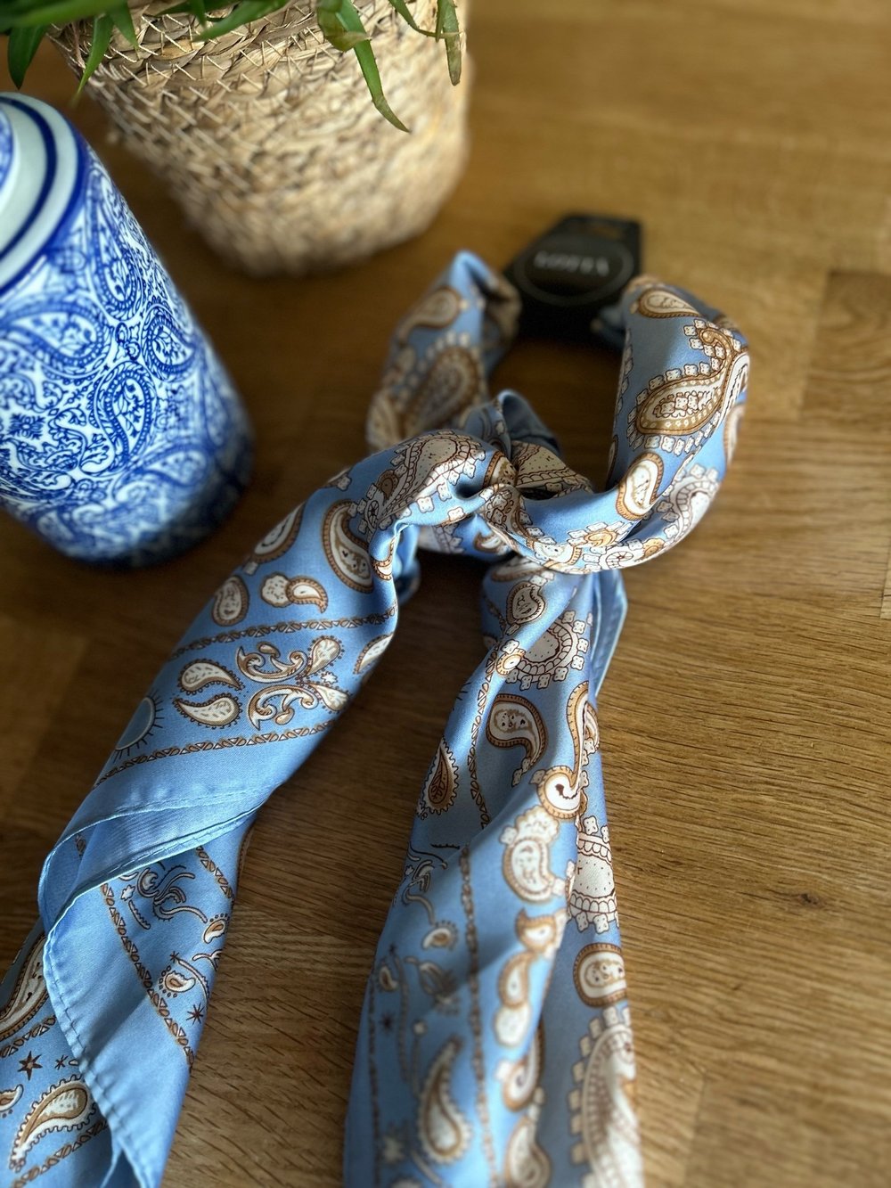 Lotta- Sky Blue Paisley Neck Scarf