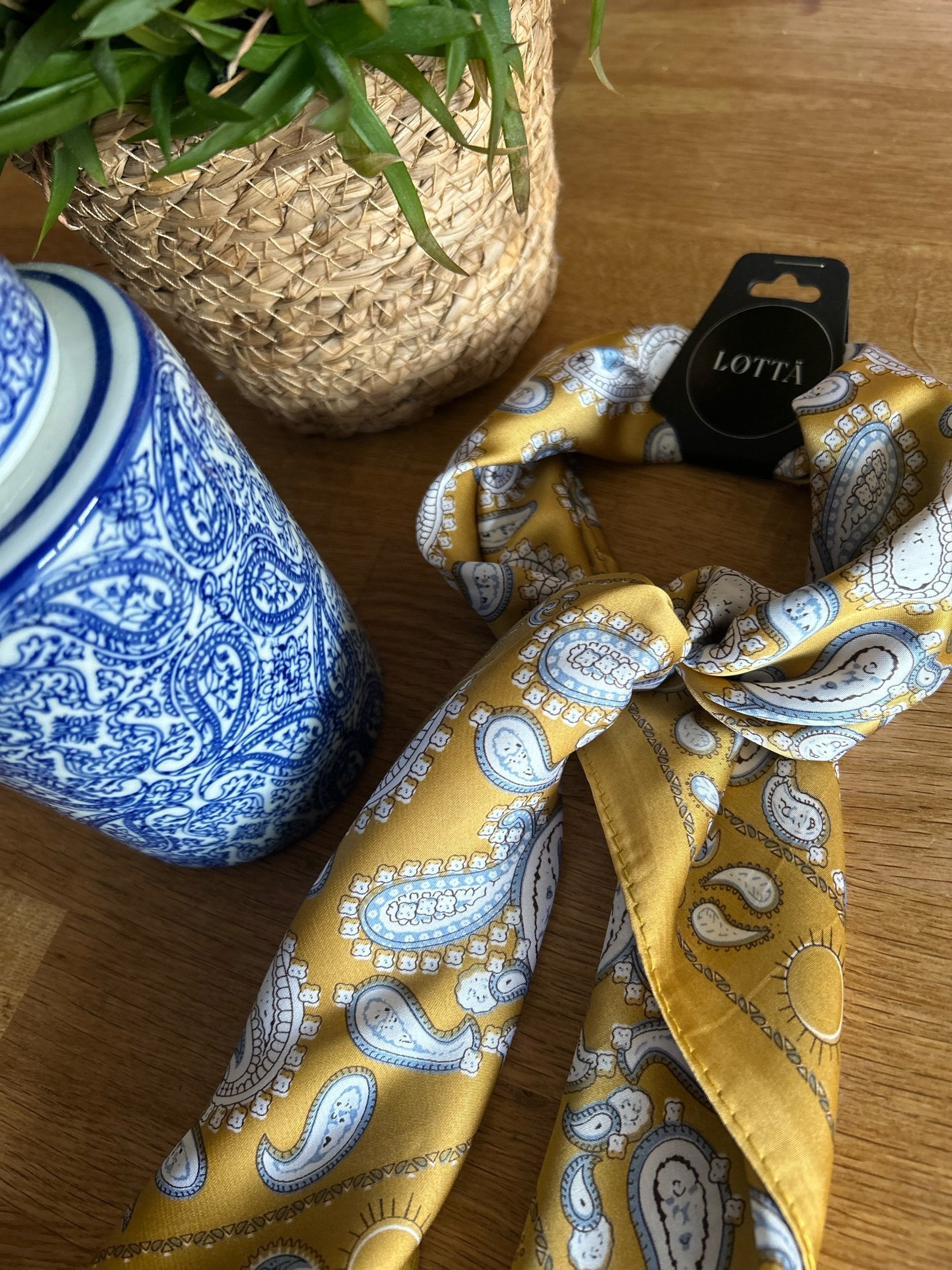 Lotta- Mustard Paisley Scarf.
