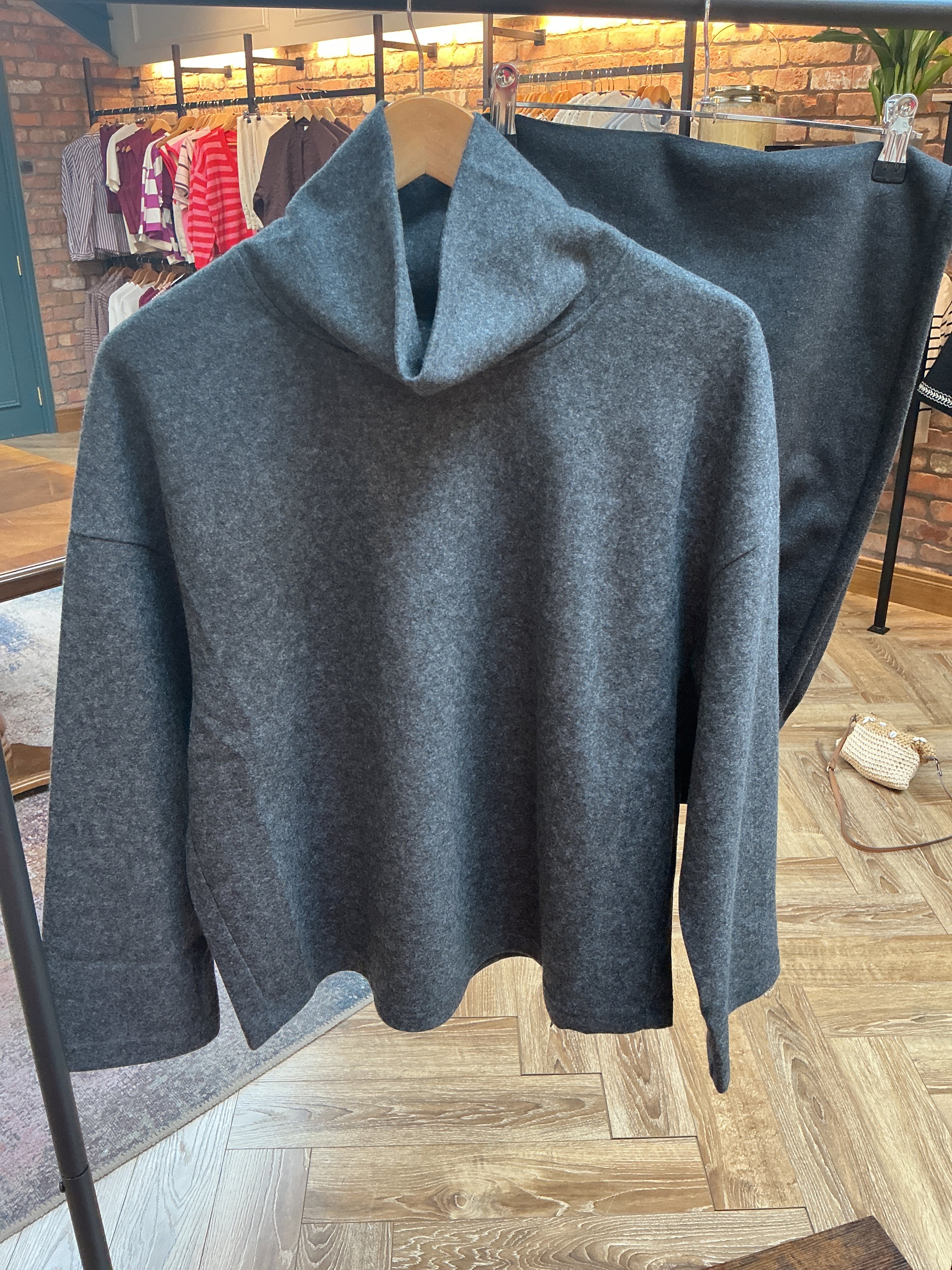 HAAKO Woven Funnel Neck Jumper