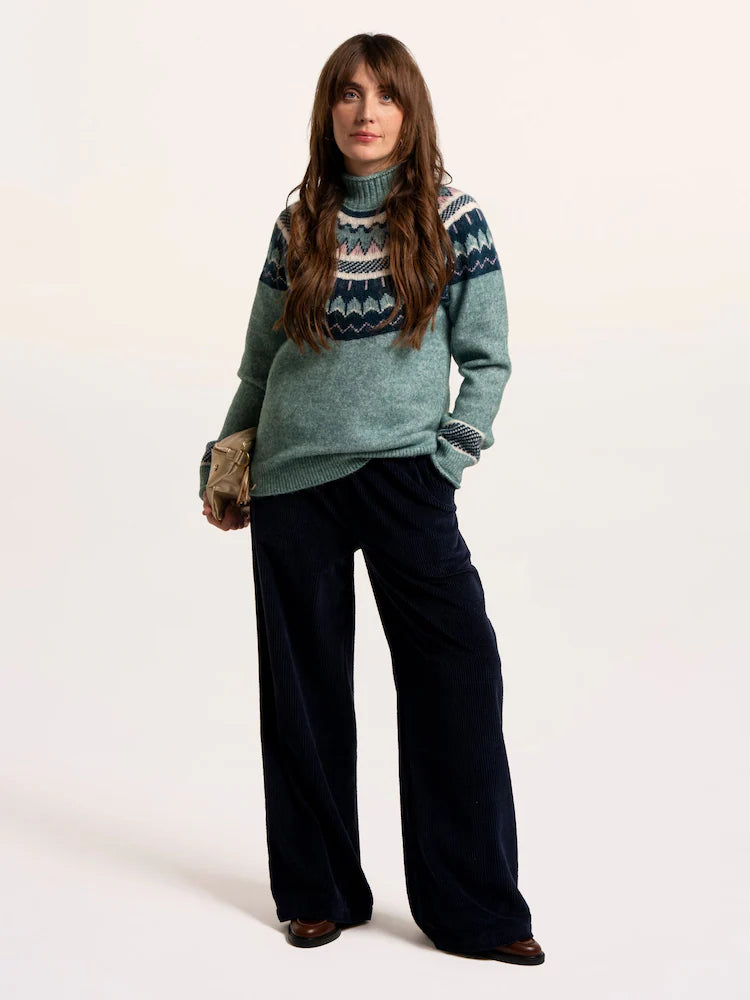 Brakeburn Womans Alma Fairisle Knitted Roll Neck Jumper