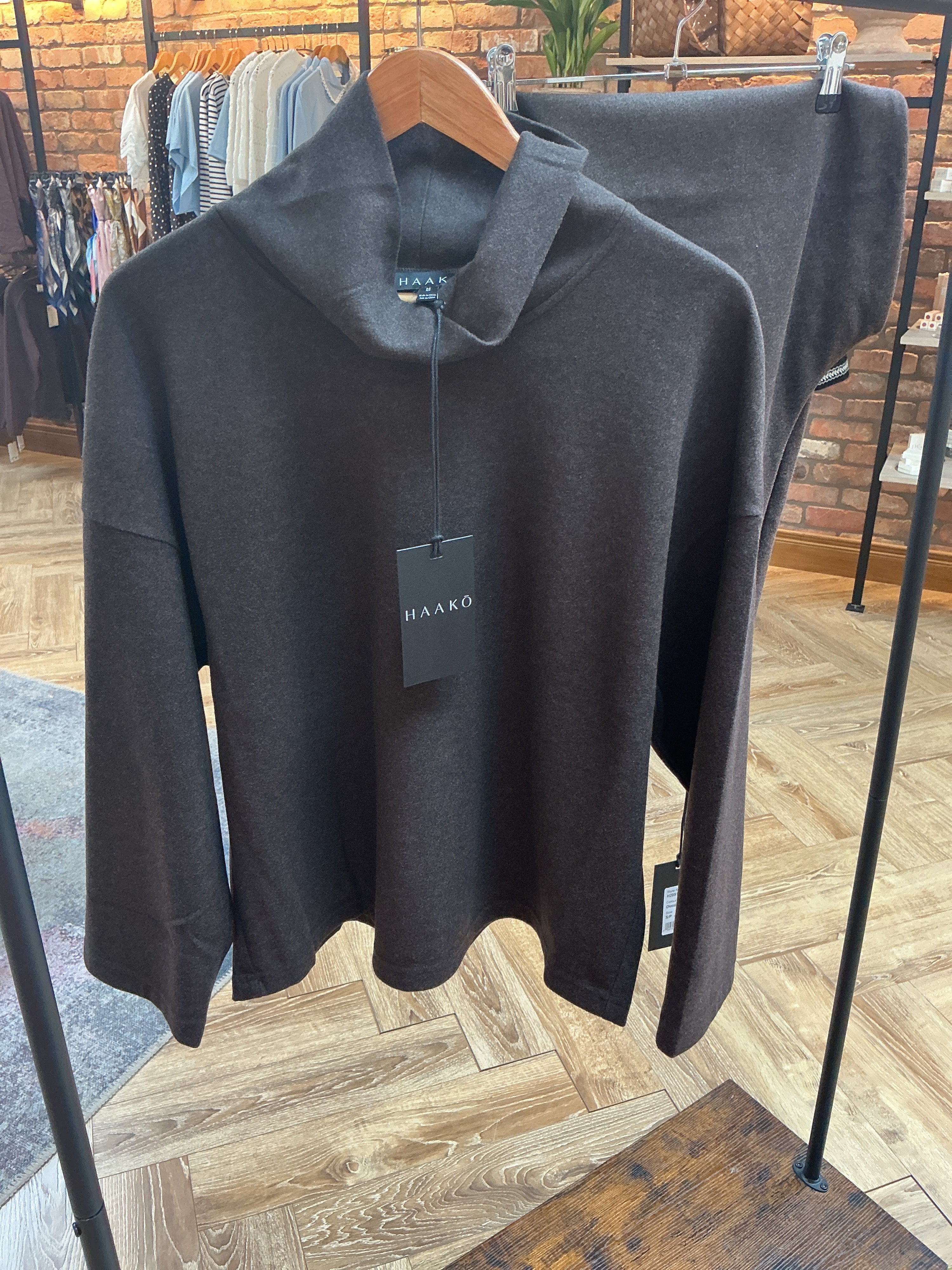 HAAKO Woven Funnel Neck Jumper