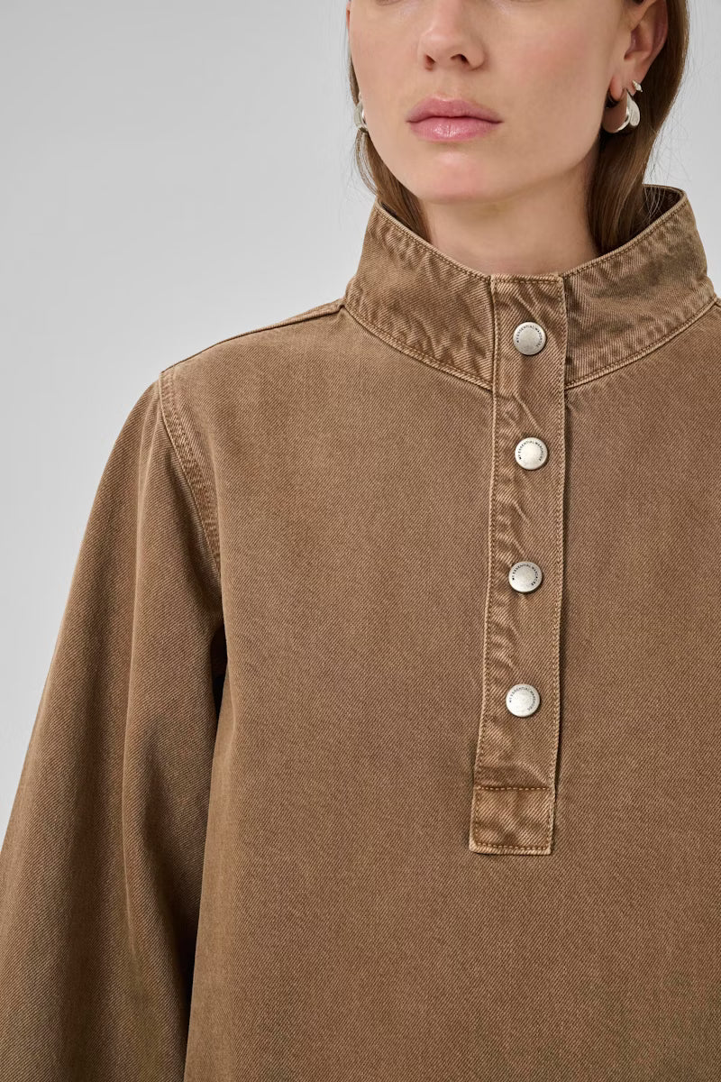 My Essential Wardrobe- Abby Boxy Shirt- Tobacco Brown