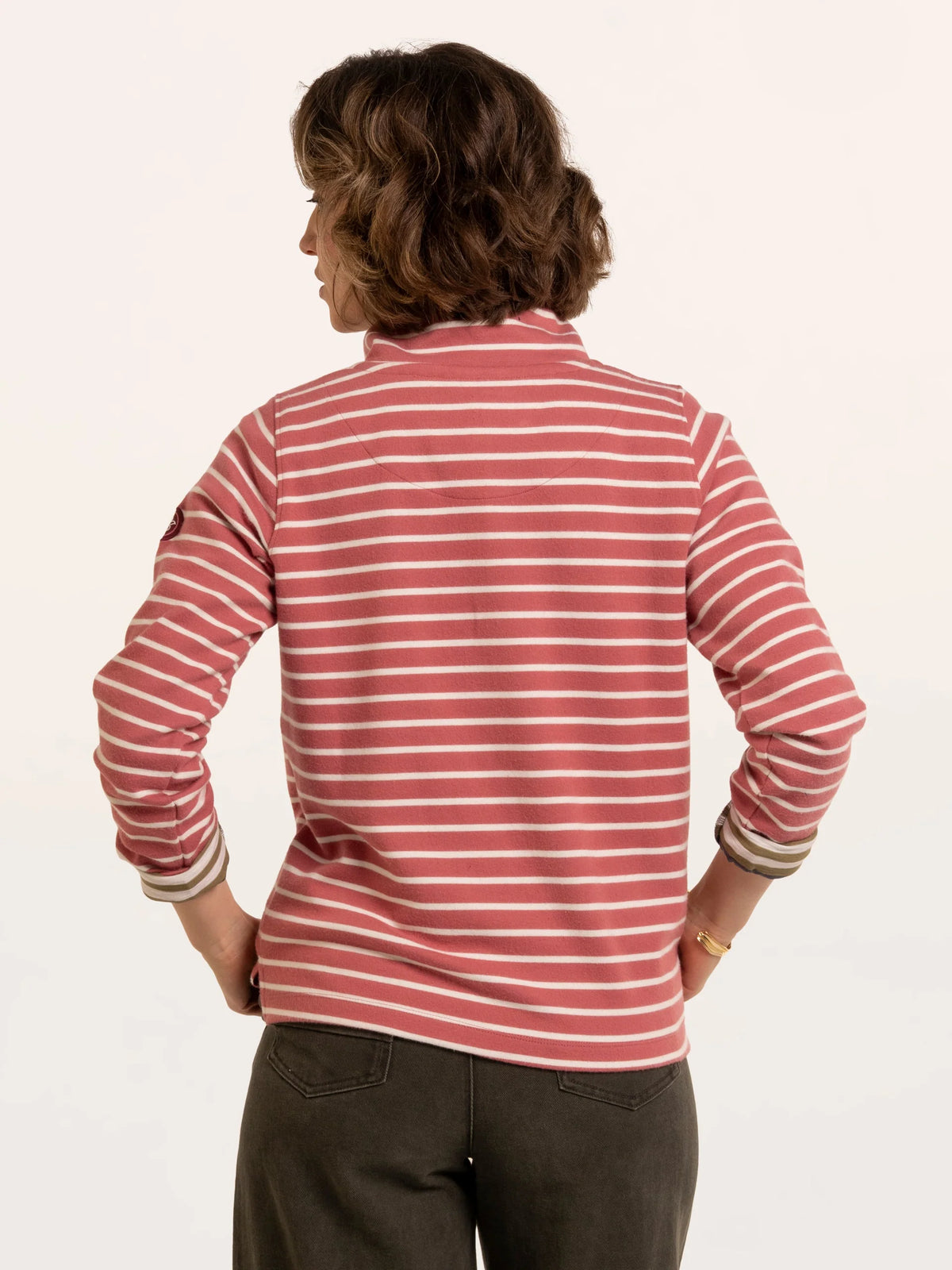 Brakeburn Womans Marley Stripe Polar Fleece Sweatshirt