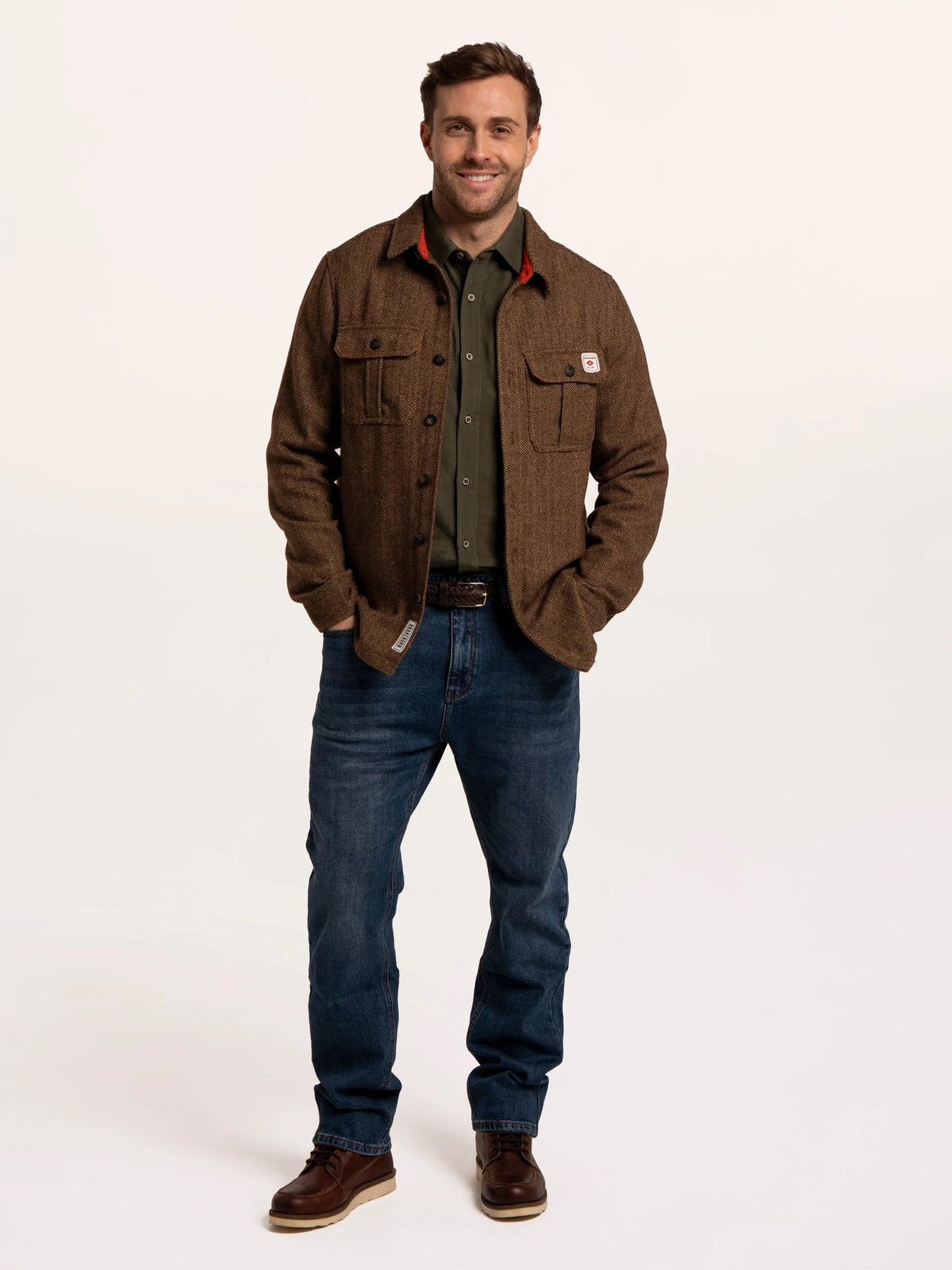 Brakeburn Mens Farringdon Herringbone Over Shirt