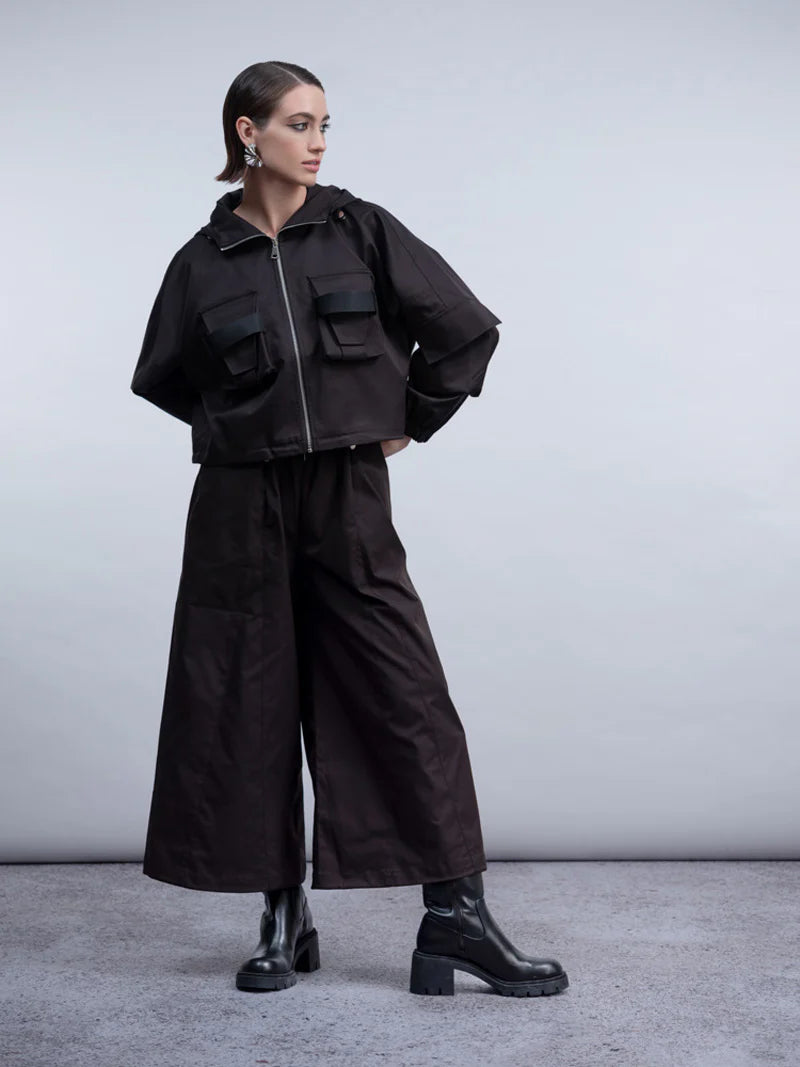 HAAKO Military Crop Jacket Black