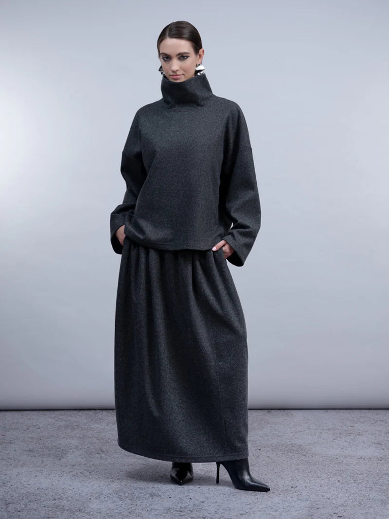 HAAKO Roll Neck Jumper Charcoal
