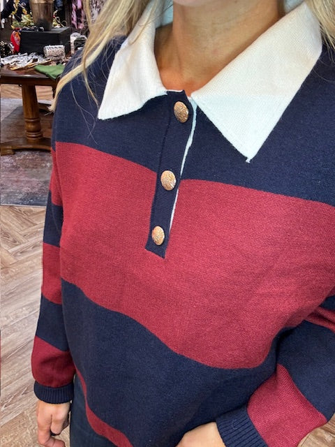 Navy and Maroon Rugby Shirt