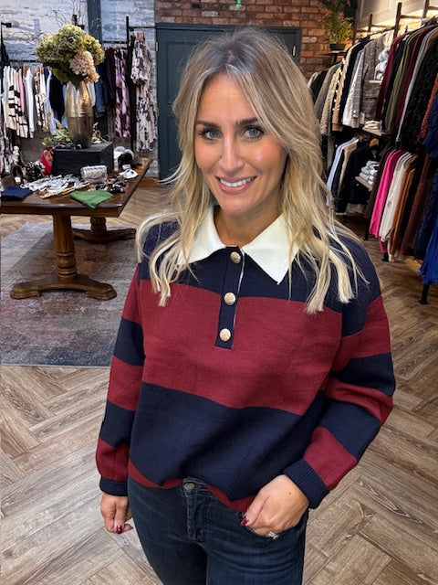 Navy and Maroon Rugby Shirt