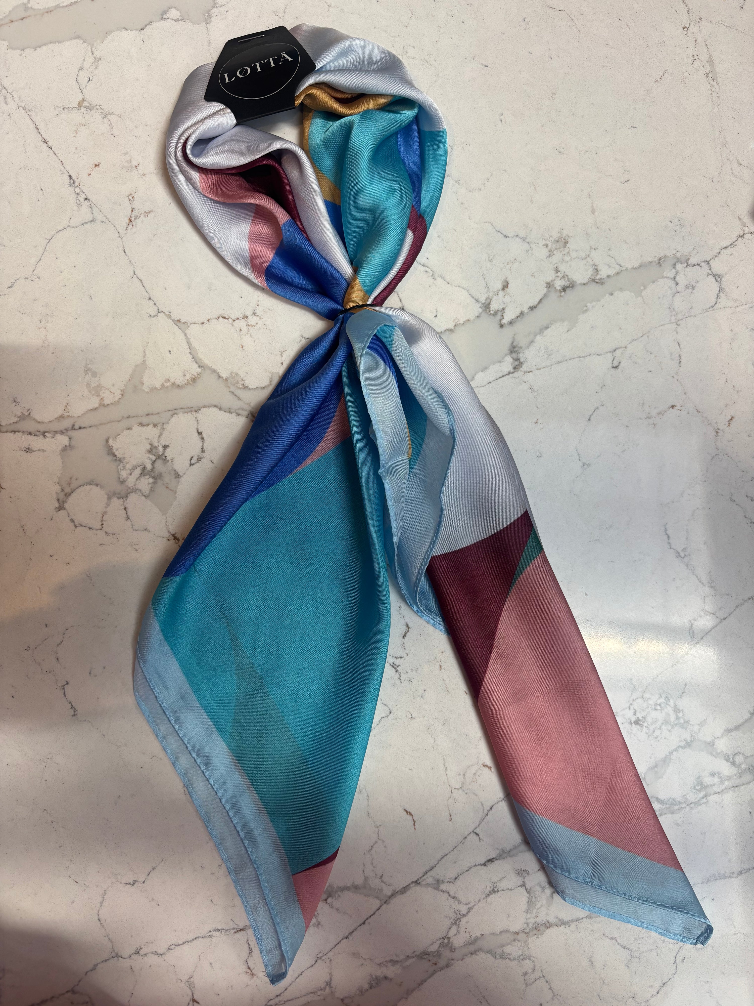 LOTTA Abstract Color Block Satin Scarf