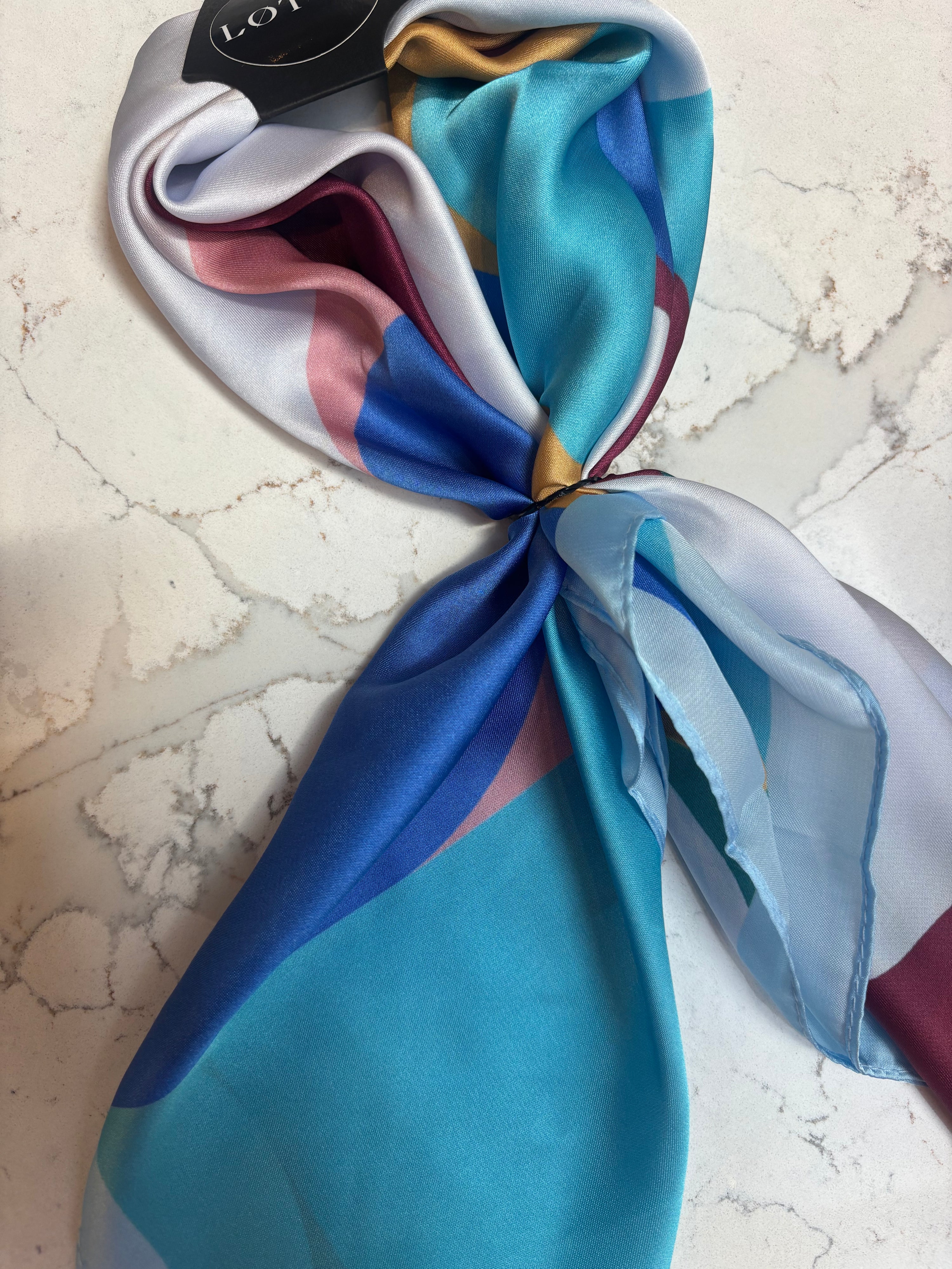 LOTTA Abstract Color Block Satin Scarf