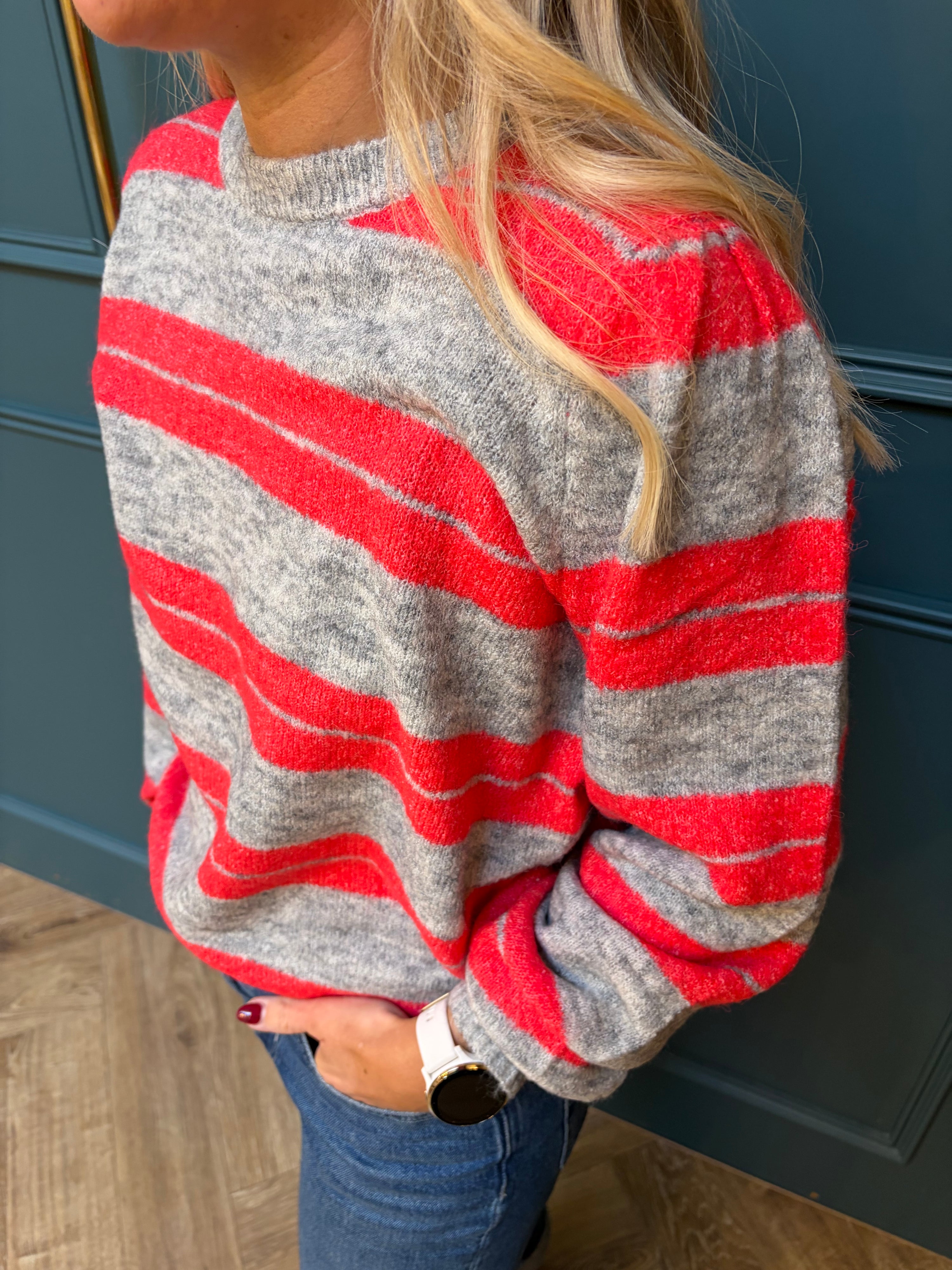 Ichi Dusty Stripe Jumper