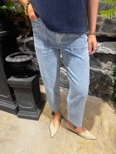 Ichi Perella Jeans 32'leg -Blue Stonewash