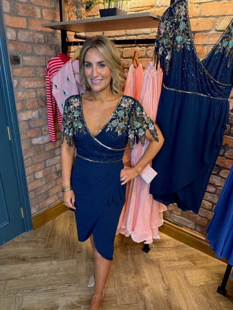 Navy embellished dress