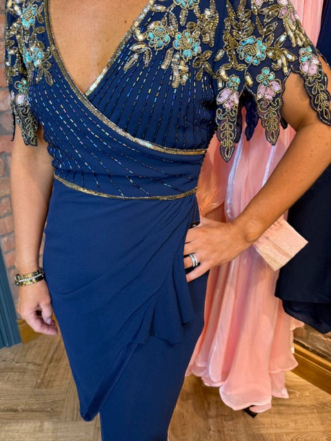 Navy embellished dress