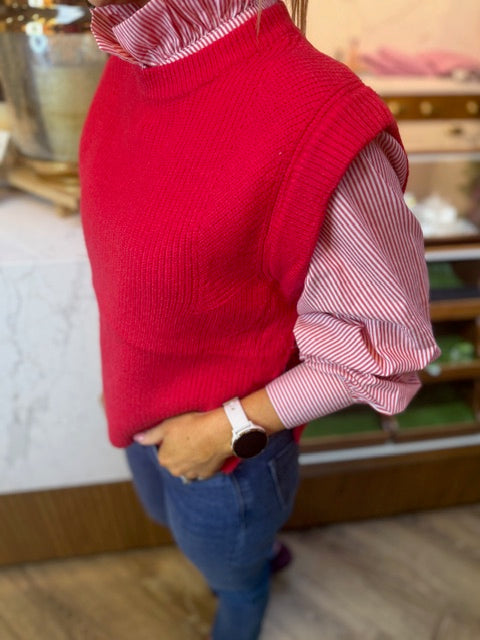 Red Knitted Vest