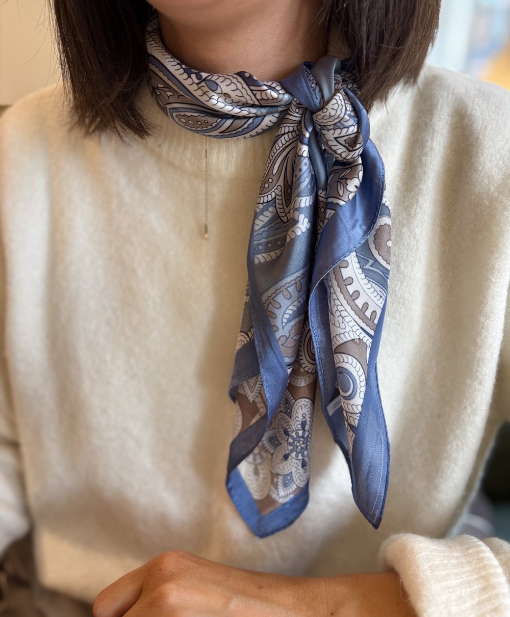 Lotta- Blue Paisley Neck Scarf