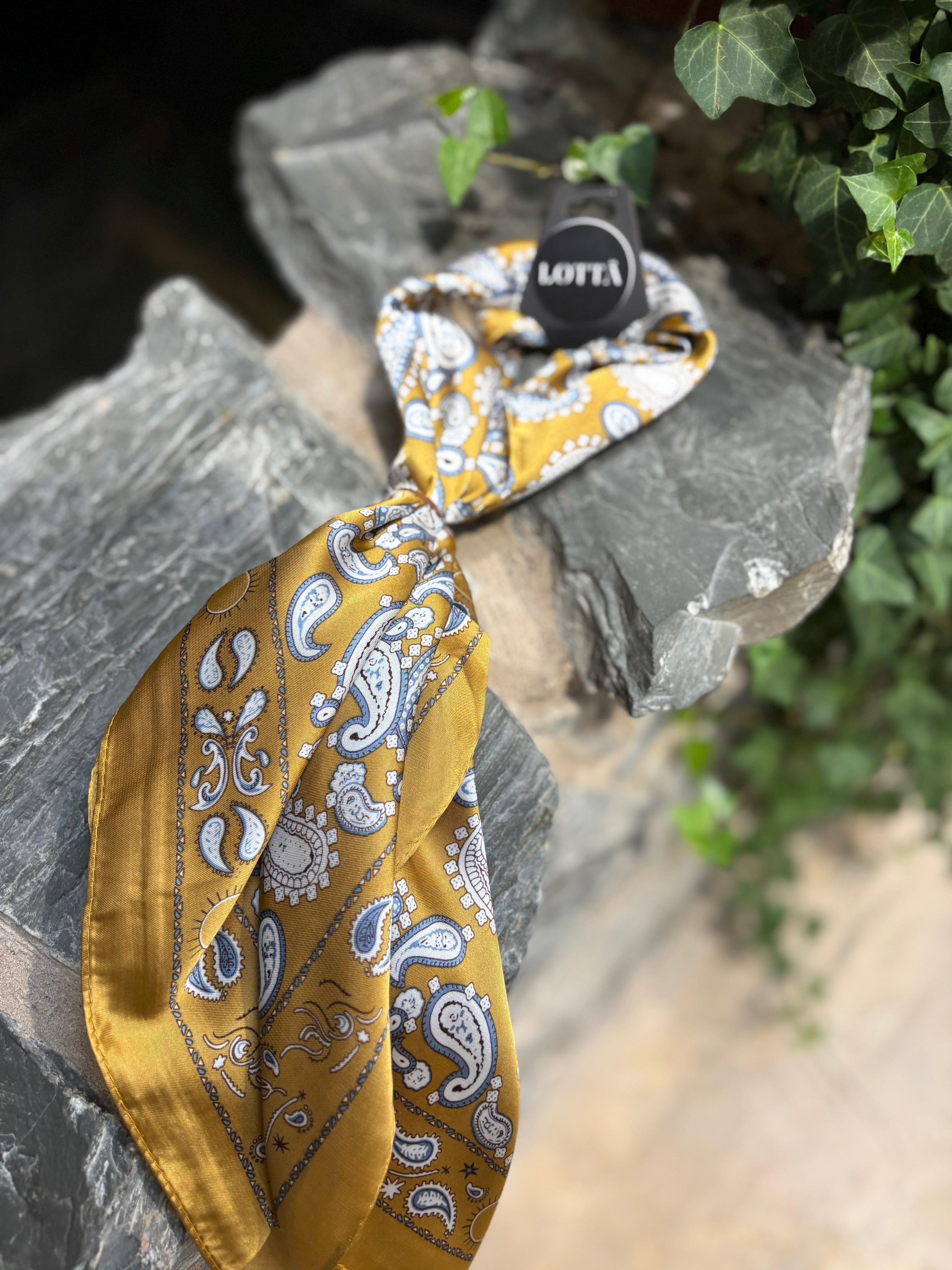 Lotta- Mustard Paisley Scarf.