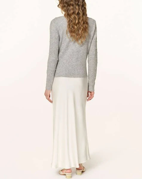 Ichi- Macon Jumper - Soft Grey Melange