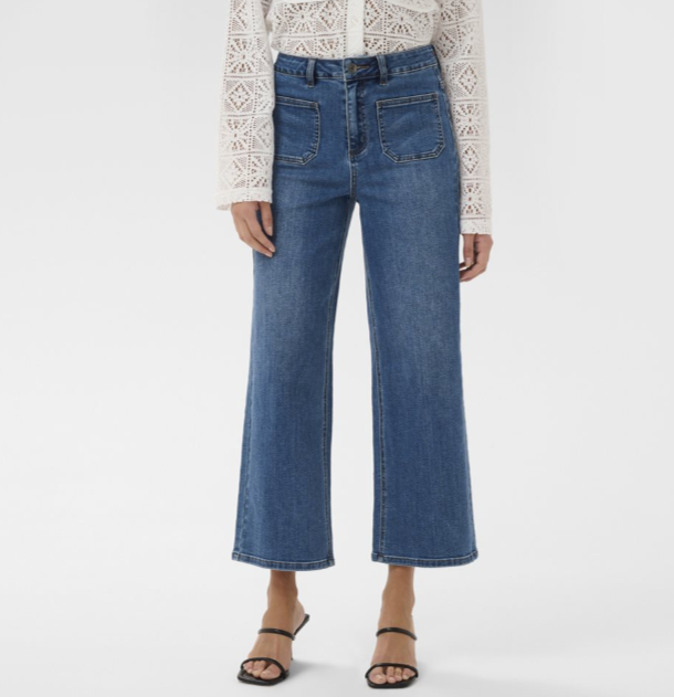 Kaffe Brook Cropped High Waisted Jeans