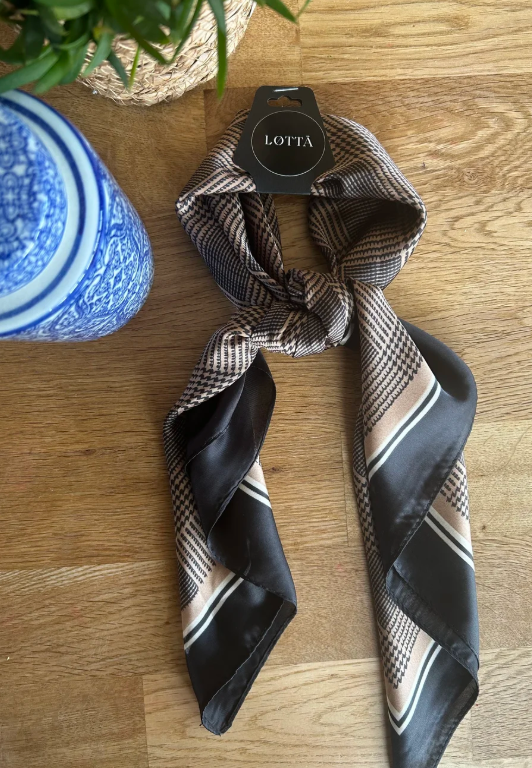 LOTTA Black and Cream Striped Neck Scarf