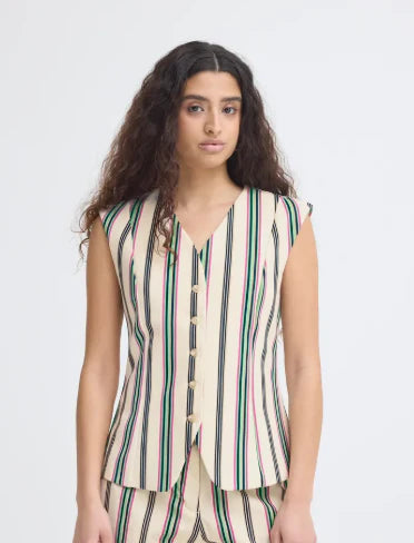 ICHI Kate Print Wasitcoat