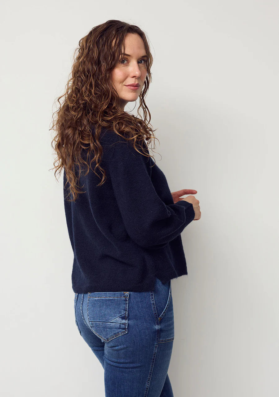 ISAY Anna Colar Cardigan - Navy