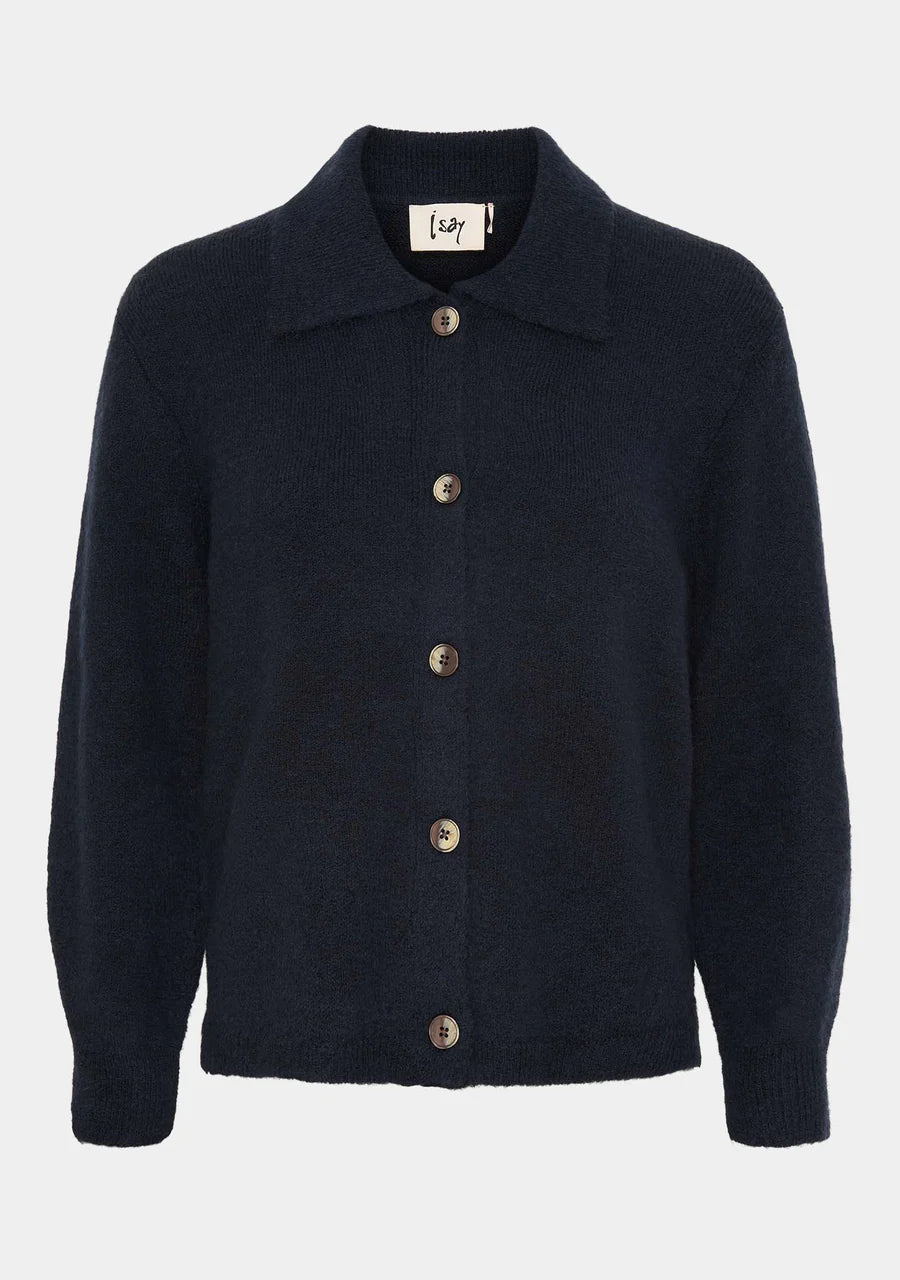 ISAY Anna Colar Cardigan - Navy