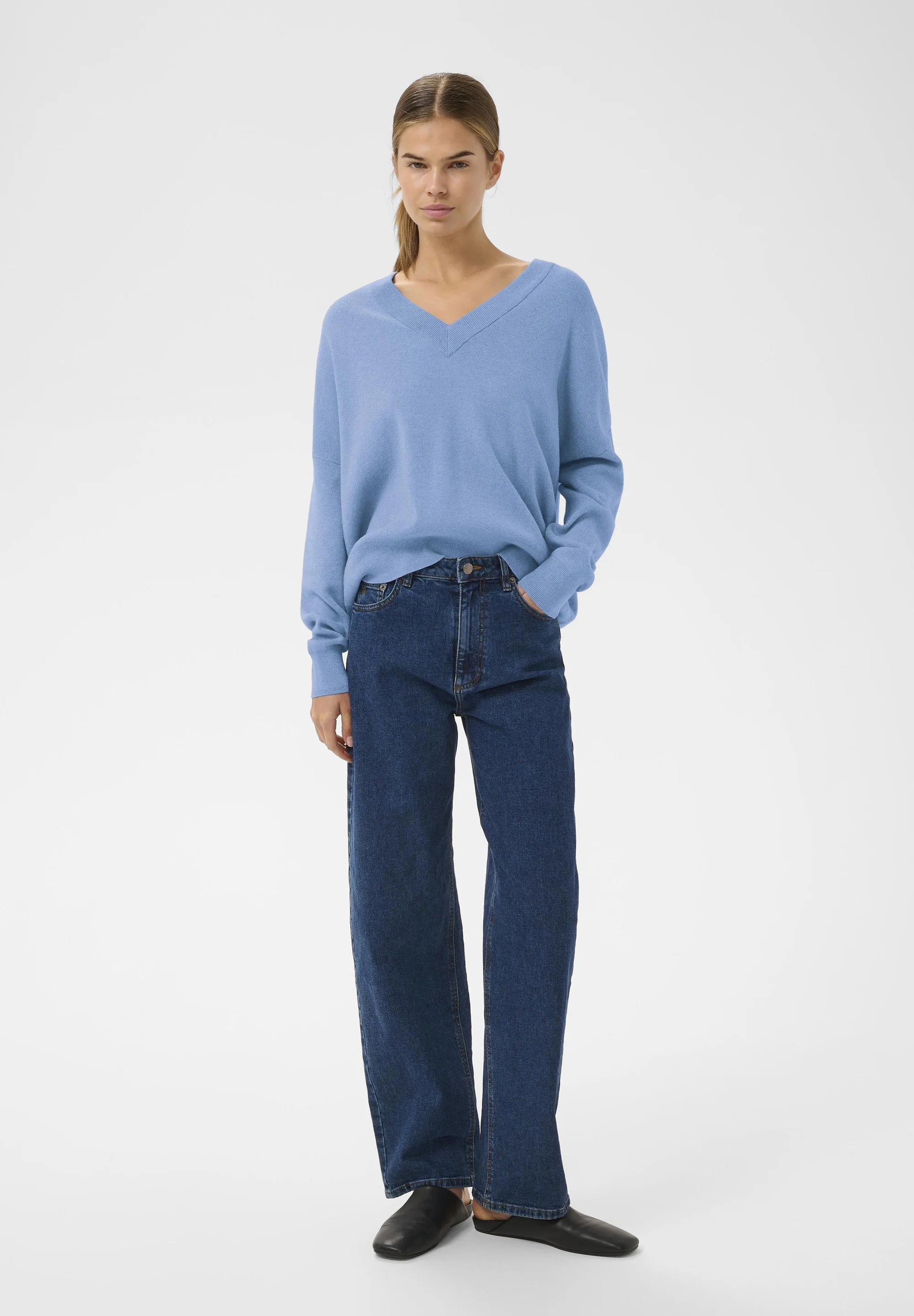 In Wear - Foster V Neck- Jumper - Riviera melange