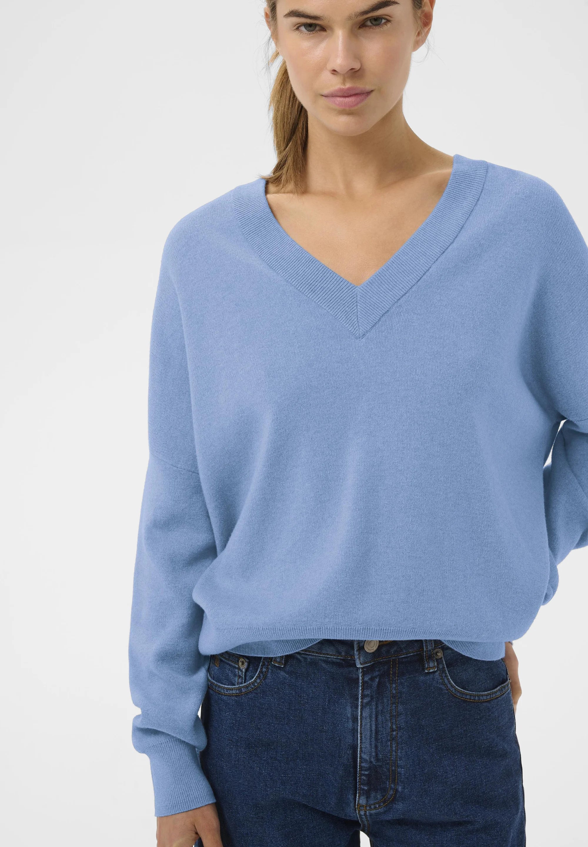 In Wear - Foster V Neck- Jumper - Riviera melange