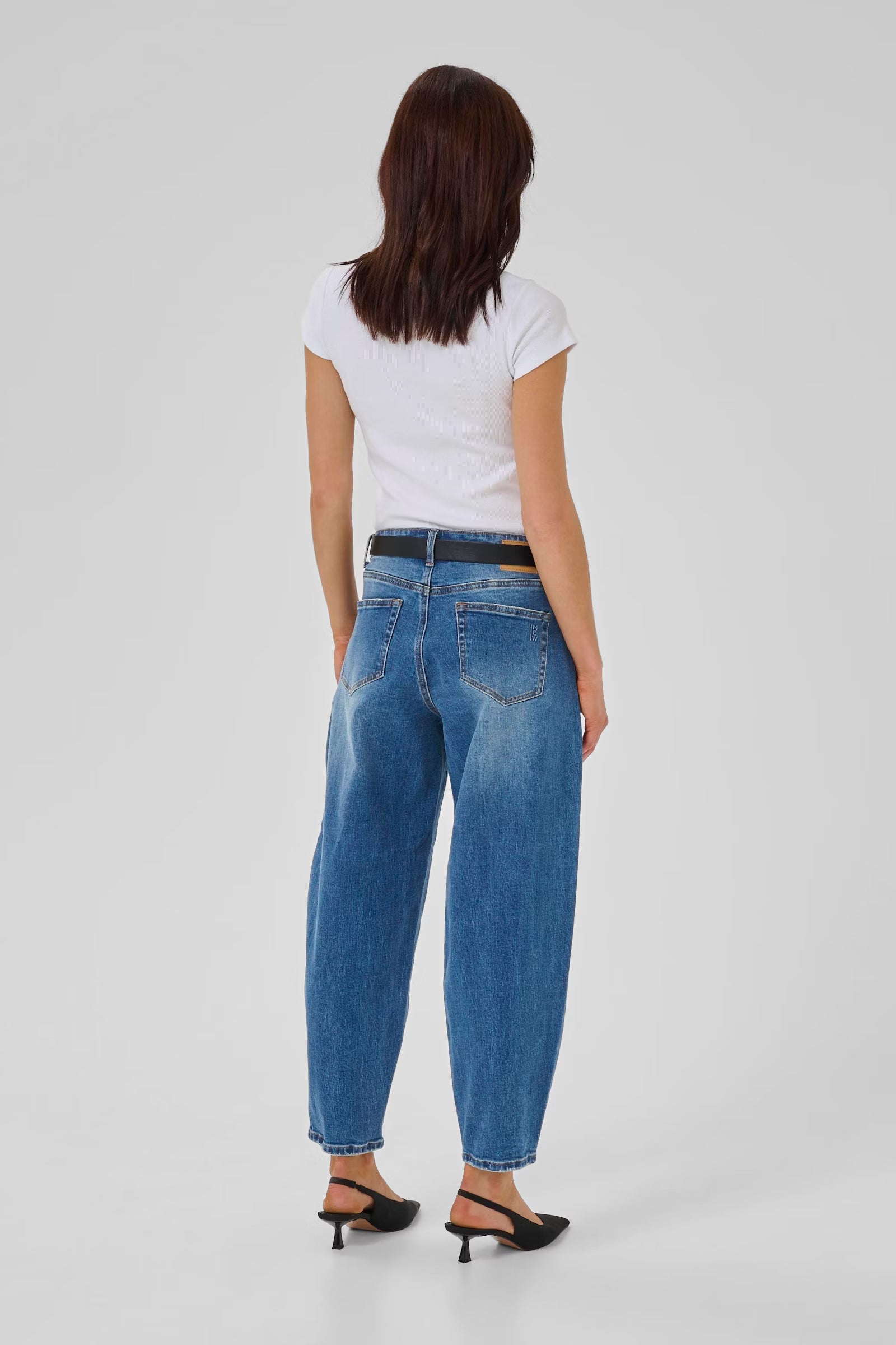 My Essential Wardrobe Baloo MW High Barrel Jean - Medium Blue 28" Leg