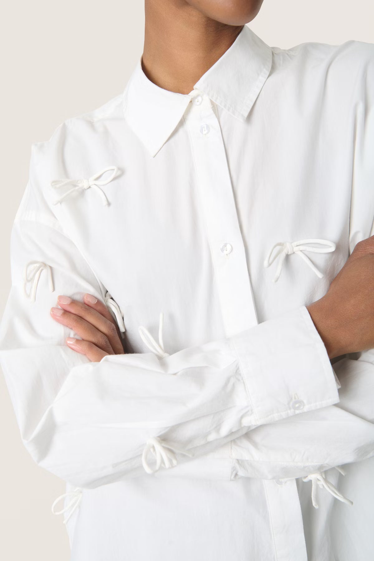 Soaked In Luxury- Joa Bow Shirt