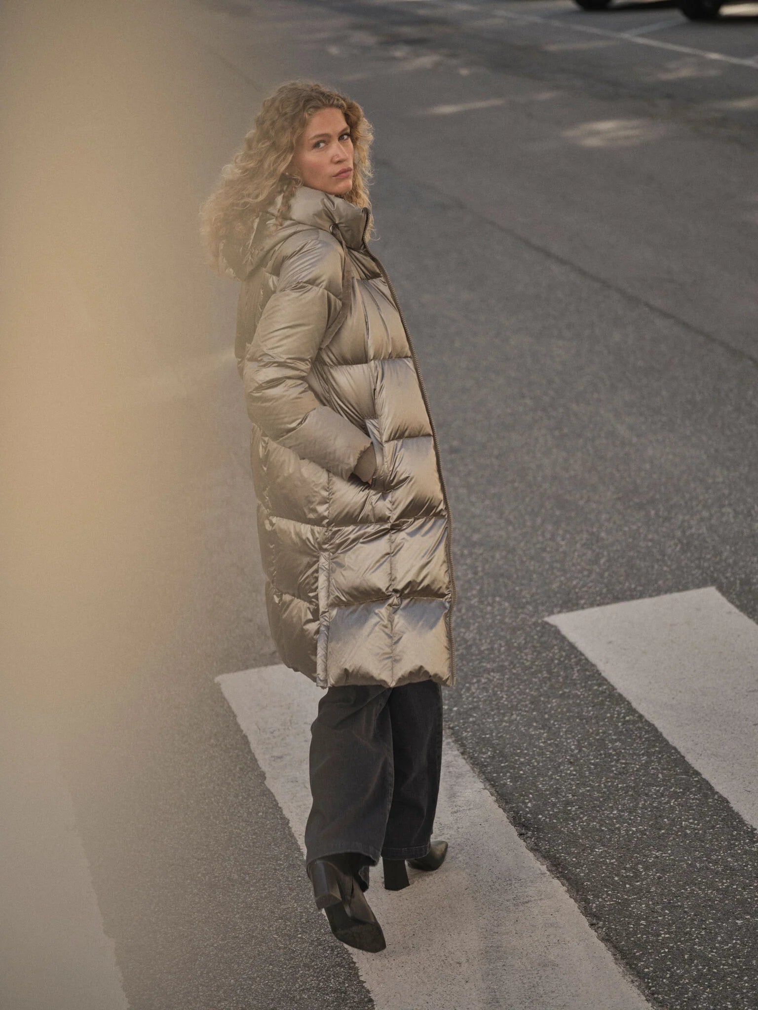 Mos Mosh Nova Metallic Down Jacket - Brindle