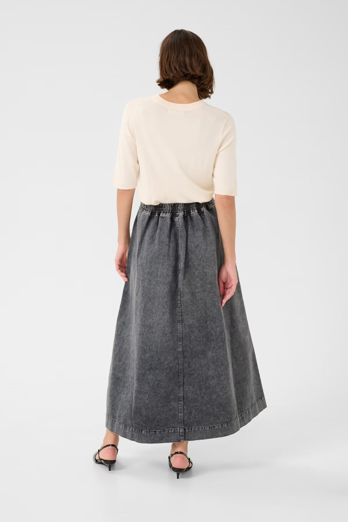 Culture-  Carlina Skirt - Dark Gray Wash