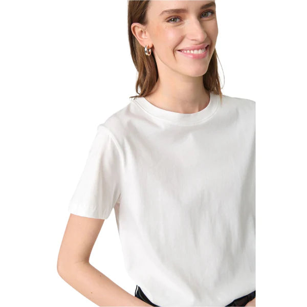 Soaked In Luxury- Jina Crew Neck Tee- Broken White